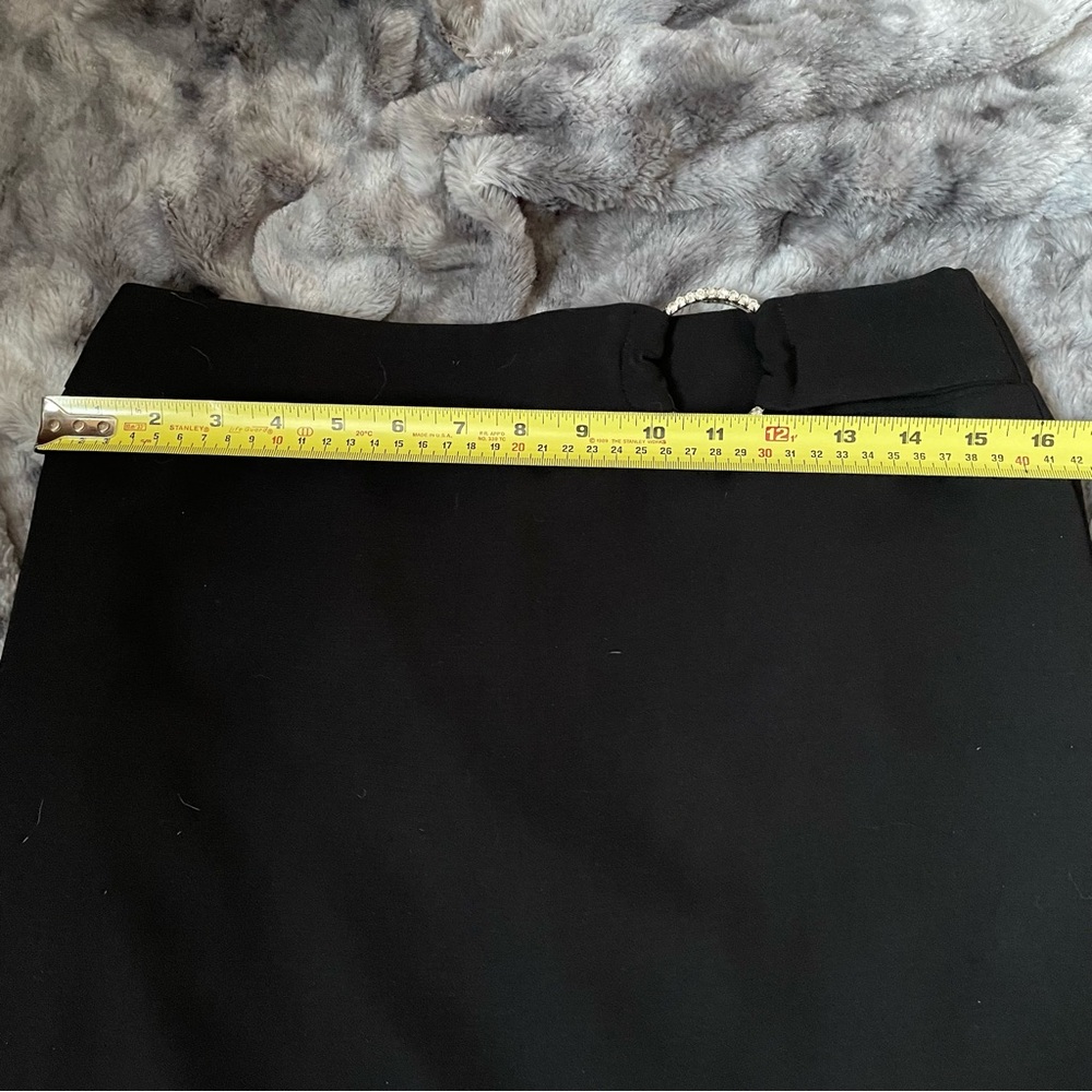 Vintage Black Belted Midi Skirt - Picture 6 of 6